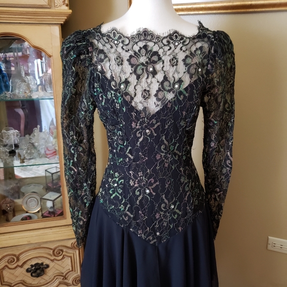 CASADEI | BLACK SEQUIN HANDKERCHIEF HEM MIDI DRESS - Picture 2 of 15